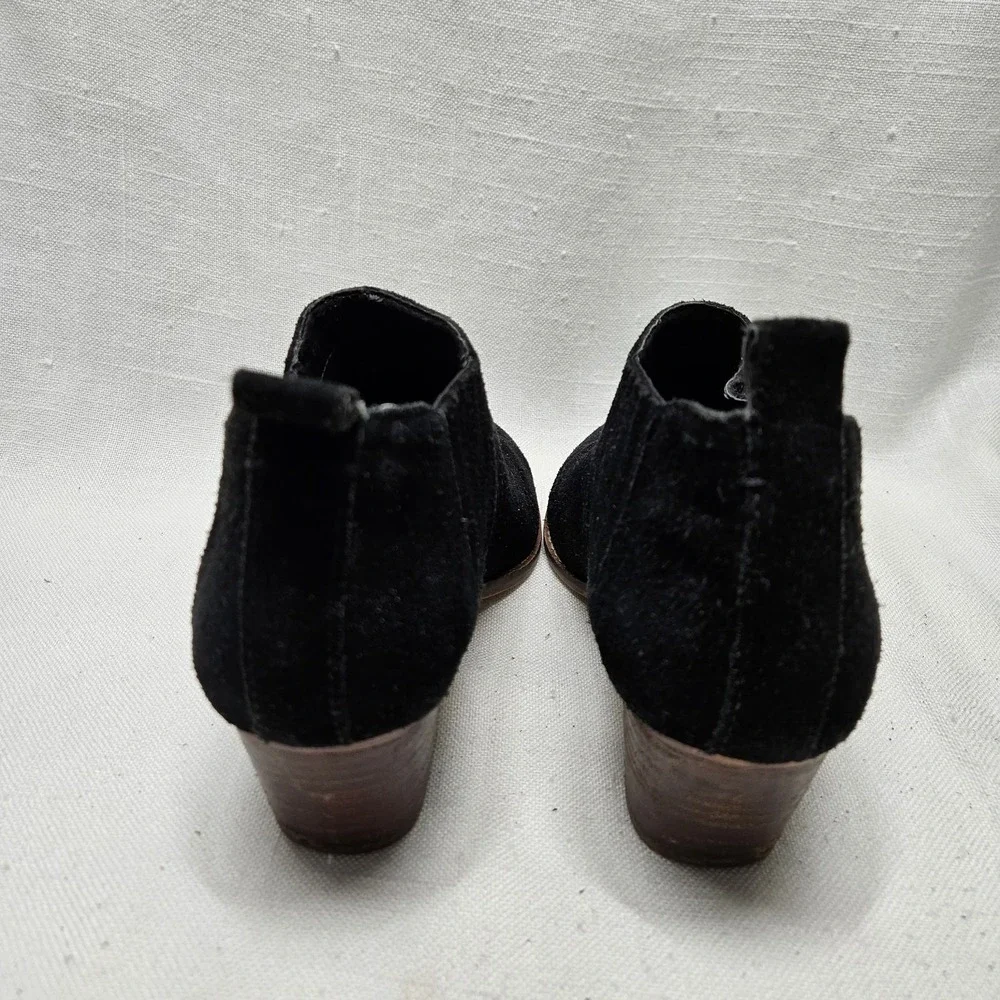 Dolce Vita Keiton Suede‎ Ankle Boots Womens 7 Black Block Heel Chelsea Booties